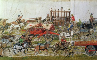 Artilleriezug von Maximilian I. (1459-1519) von German School